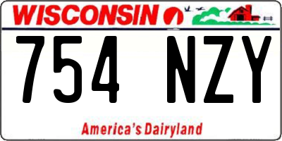 WI license plate 754NZY