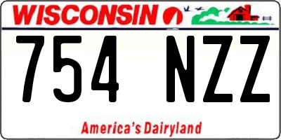 WI license plate 754NZZ