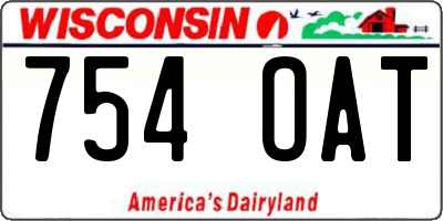 WI license plate 754OAT