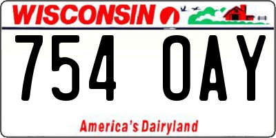 WI license plate 754OAY