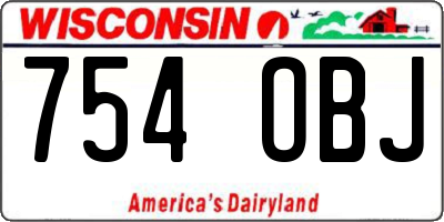 WI license plate 754OBJ