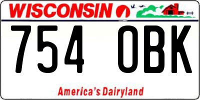 WI license plate 754OBK