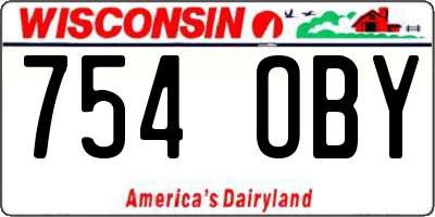 WI license plate 754OBY