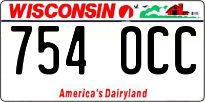 WI license plate 754OCC