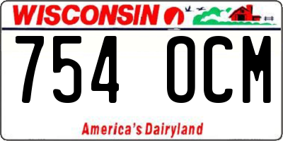 WI license plate 754OCM