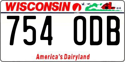 WI license plate 754ODB