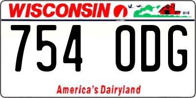 WI license plate 754ODG