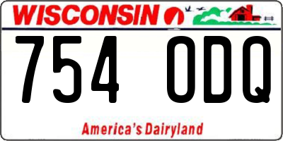 WI license plate 754ODQ