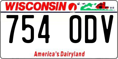 WI license plate 754ODV