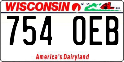 WI license plate 754OEB