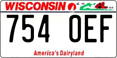 WI license plate 754OEF