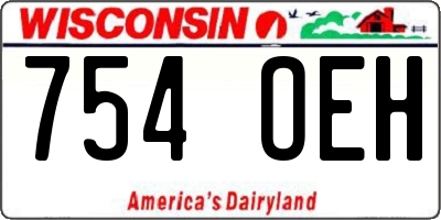 WI license plate 754OEH