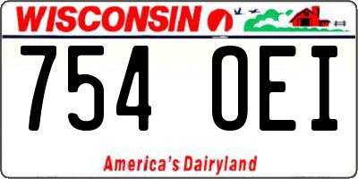 WI license plate 754OEI