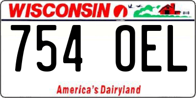 WI license plate 754OEL