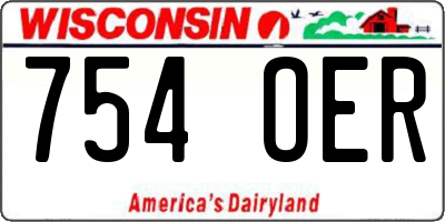 WI license plate 754OER