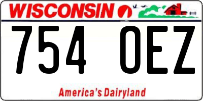 WI license plate 754OEZ