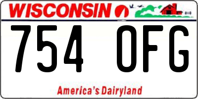 WI license plate 754OFG