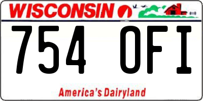 WI license plate 754OFI