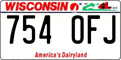 WI license plate 754OFJ