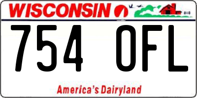 WI license plate 754OFL