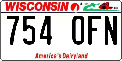 WI license plate 754OFN