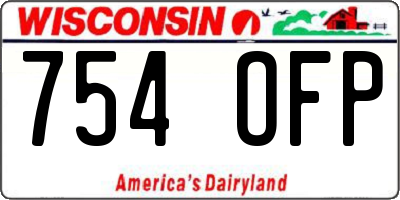 WI license plate 754OFP
