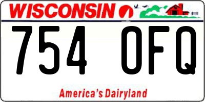 WI license plate 754OFQ