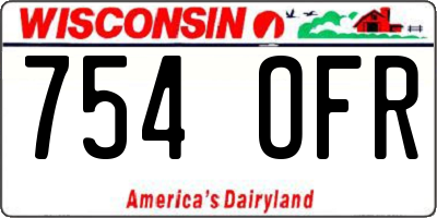WI license plate 754OFR