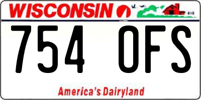 WI license plate 754OFS