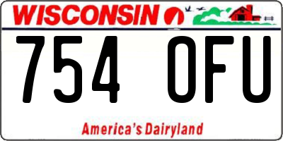 WI license plate 754OFU