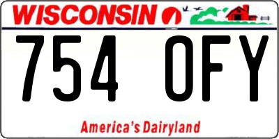 WI license plate 754OFY