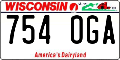 WI license plate 754OGA