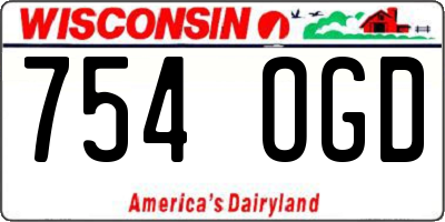 WI license plate 754OGD