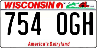 WI license plate 754OGH