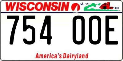 WI license plate 754OOE