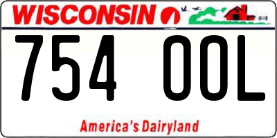 WI license plate 754OOL
