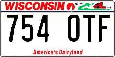 WI license plate 754OTF
