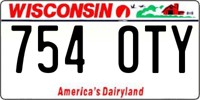 WI license plate 754OTY