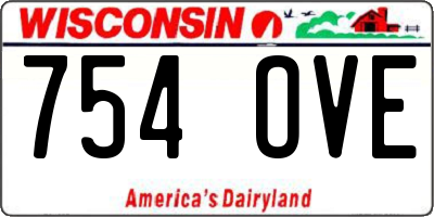 WI license plate 754OVE