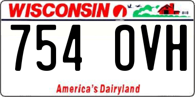 WI license plate 754OVH