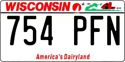 WI license plate 754PFN