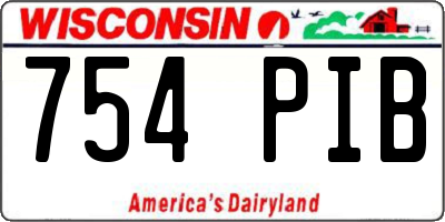 WI license plate 754PIB