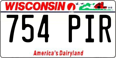 WI license plate 754PIR