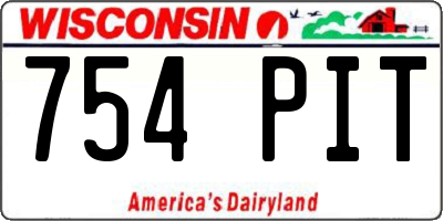 WI license plate 754PIT