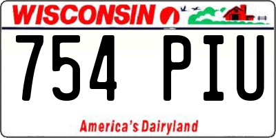 WI license plate 754PIU