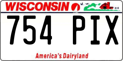 WI license plate 754PIX
