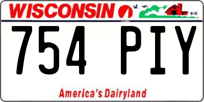 WI license plate 754PIY