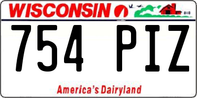WI license plate 754PIZ