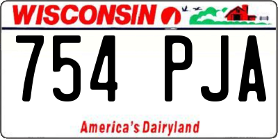 WI license plate 754PJA