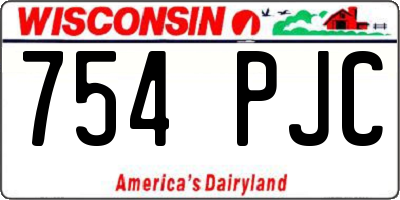 WI license plate 754PJC